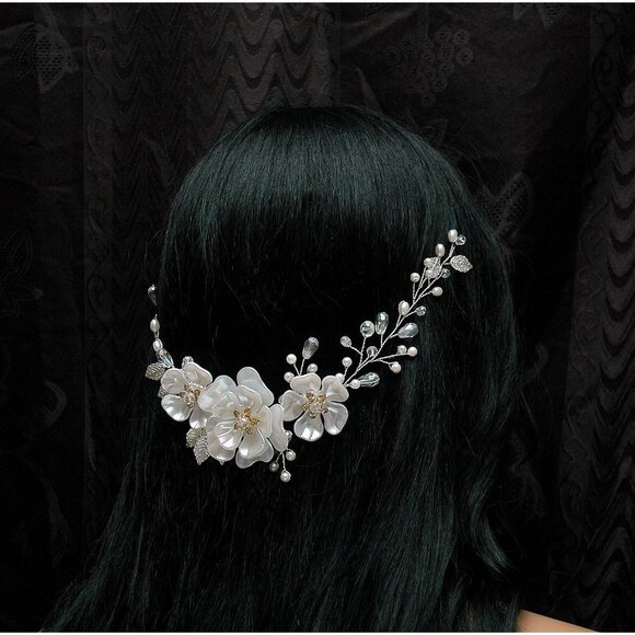 Bridal Headpiece Flower Hair Vine Wedding Headband Tiara main image 4